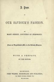Cover of: A poem on our Saviour's passion