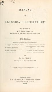 Manual of classical literature by Johann Joachim Eschenburg