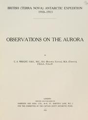 Cover of: Observations on the aurora by Charles S. Wright