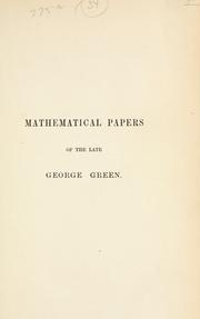 Cover of: Mathematical papers.: Edited by N.M. Ferrers.