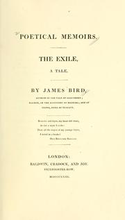 Cover of: Poetical memoirs.: The exile, a tale.