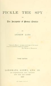 Cover of: Pickle the spy by Andrew Lang