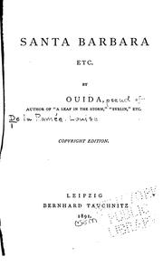 Cover of: Santa Barbara, etc. by Ouida