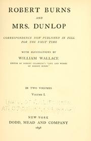 Cover of: Robert Burns and Mrs. Dunlop by Robert Burns