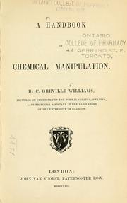 Cover of: A handbook of chemical manipulation