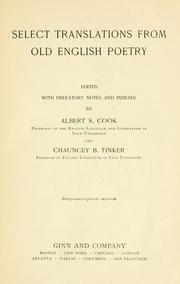 Cover of: Select translations from Old English poetry