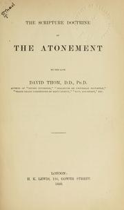 Cover of: The Scripture doctrine of the atonement.