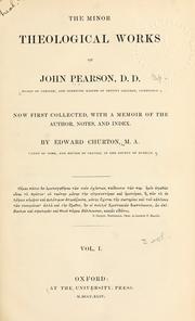 Cover of: Minor theological works by John Pearson