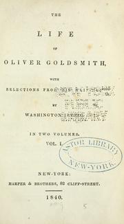 Cover of: The life of Oliver Goldsmith by Washington Irving