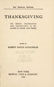 Cover of: thanksgiving