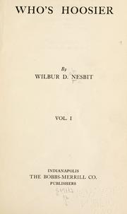 Cover of: Who's Hoosier by Wilbur D. Nesbit