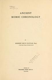 Cover of: Ancient Romic chronology. by Herbert Bruce Hannah