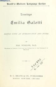 Cover of: Emilia Galotti. by Gotthold Ephraim Lessing