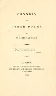 Cover of: Sonnets, and other poems.