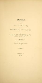 Cover of: Journal of a cruise in the fall of 1780 in the private-sloop of war, Hope by Solomon Drowne