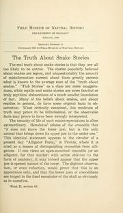 Cover of: The truth about snake stories by Karl Patterson Schmidt