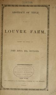 Abstract of title of the Louvre farm by New York (State). Supreme Court.