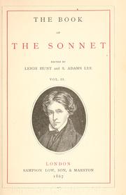 Cover of: The book of the sonnet by Leigh Hunt, Leigh Hunt