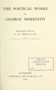 Cover of: Poetical works. by George Meredith