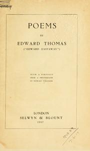 Cover of: Poems by Edward Thomas