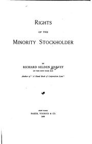 Cover of: Rights of the minority stockholder by Richard Selden Harvey, Richard Selden Harvey