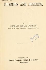 Cover of: Mummies and moslems. by Charles Dudley Warner