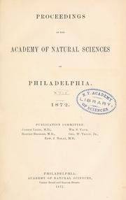 Cover of: Proceedings of the Academy of Natural Sciences of Philadelphia, Volume 24 by Academy of Natural Sciences of Philadelphia