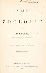 Cover of: Lehrbuch der zoologie by Carl Friedrich Wilhelm Claus