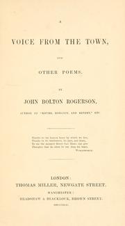 Cover of: A voice from the town by John Bolton Rogerson