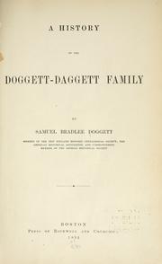 A history of the Doggett-Daggett family by Samuel Bradlee Doggett