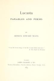 Cover of: Lucasta, parables and poems.