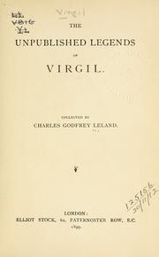 Cover of: The unpublished legends of Virgil.