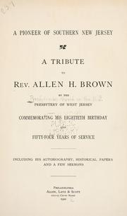 Cover of: A pioneer of southern New Jersey by Presbyterian Church in the U.S.A. Presbyteries. West Jersey.