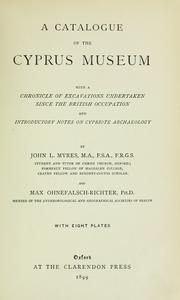 A catalogue of the Cyprus museum by J. N. L. Myres