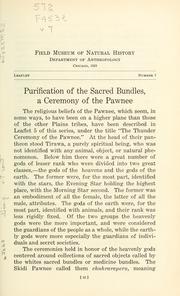 Cover of: Purification of the sacred bundles: a ceremony of the Pawnee