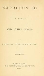 Cover of: Napoleon III in Italy.: And other poems