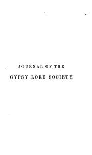 Cover of: Journal of the Gypsy Lore Society