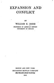 Cover of: Expansion and conflict by William Edward Dodd
