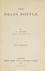 Cover of: The brass bottle by F. Anstey