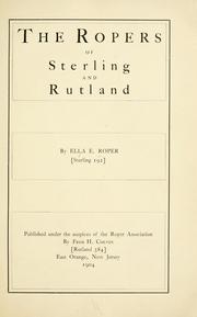 Cover of: Ropers of Sterling and Rutland. by Ella E. Roper