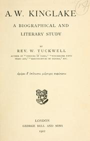 Cover of: A.W. Kinglake: a biographical and literary study