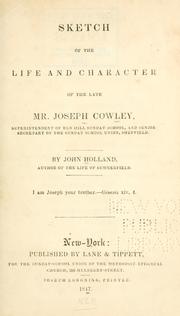 Cover of: Sketch of the life and character of the late Mr. Joseph Cowley