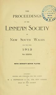 Cover of: Proceedings of the Linnean Society of New South Wales by Linnean Society of New South Wales