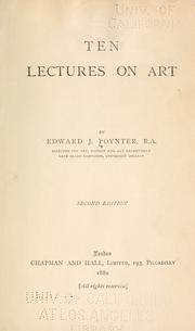 Cover of: Ten lectures on art