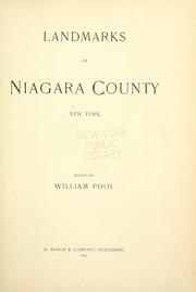 Landmarks of Niagara County, New York by William Pool