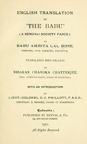 Cover of: English translation of "The Babu": a Bengali society farce.