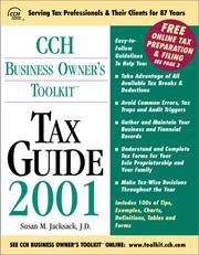 Cover of: CCH Business Owner's Toolkit Tax Guide 2001