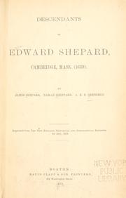 Cover of: Descendants of Edward Shepard, Cambridge, Mass. (1639)