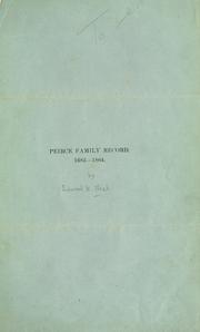 Cover of: The Peirce family record, 1687-1893 by E. W. West