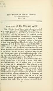 Cover of: Mammals of the Chicago area